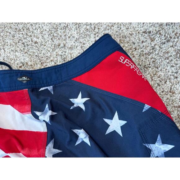O'Neill Superfreak, size Men's 32; American Flag; Patriotic swim trunks; shorts - Picture 11 of 13